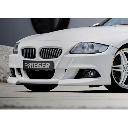 Rieger přední nárazník pro BMW Z4 E85 kupé, roadster po faceliftu, plast ABS bez povrchové úpravy, s výřezy pro mlhová světla, pro vozy s ostříkovači předních světlometů