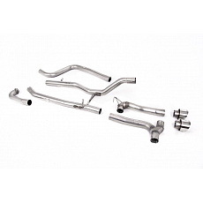 Milltek Sport výfukový systém cat-back Dual Outlet Systems bez rezonátoru (hlasitější) pro Ford Fiesta MK8 1.0T EcoBoost ST-Line 3/5-dvéř. (bez OPF/GPF) - vyžaduje difuzor Maxton Design 2017-2019, GT-100 leštěné koncovky