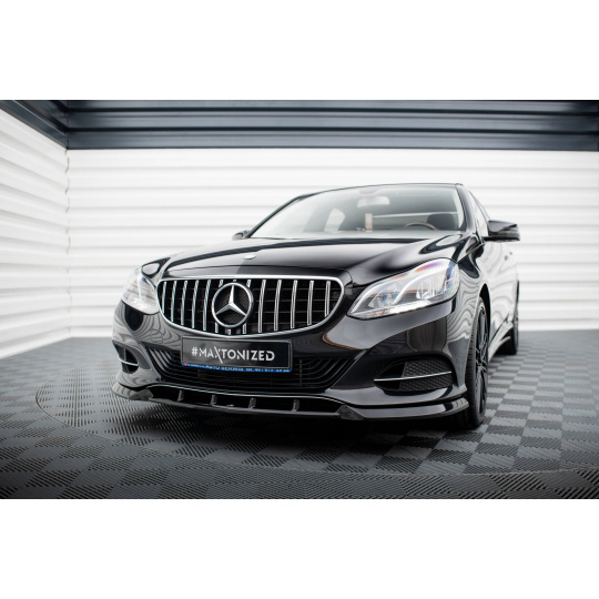 Maxton Design spoiler pod přední nárazník pro Mercedes třída E W212 Facelift/Standard, černý lesklý plast ABS