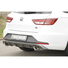 Rieger vložka zadního nárazníku pro Seat Leon FR 5F 5-dvéř. (ST/Combi) před faceliftem, plast ABS s povrchovou úpravou Carbon-Look, pro sportovní koncovky na obou stranách 100 mm Rieger vložka zadního nárazníku pro Seat Leon FR 5F 5-dvéř. (ST/Combi) před faceliftem, plast ABS s povrchovou úpravou Carbon-Look, pro sportovní koncovky na obou stranách 100 mm