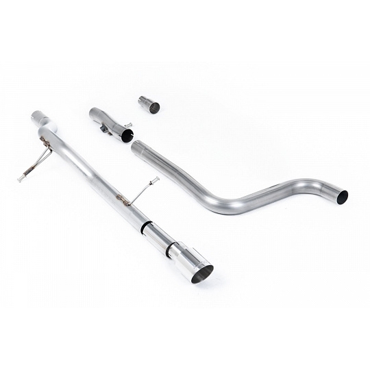 Milltek Sport výfukový systém OPF/GPF Back bez rezonátoru (hlasitější) pro Ford Fiesta Mk8 1.0T EcoBoost ST-Line 3/5-dvéř. (155ps Hybrid s OPF/GPF) 2020-2024, GT-90 leštěné koncovky