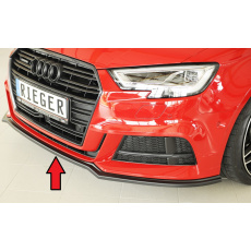 Rieger lipa pod přední nárazník pro Audi A3 8V 3-dvéř. (convertible 8V7), 5-dvéř. (sedan 8VS) po faceliftu, 09/16-, plast ABS bez povrchové úpravy