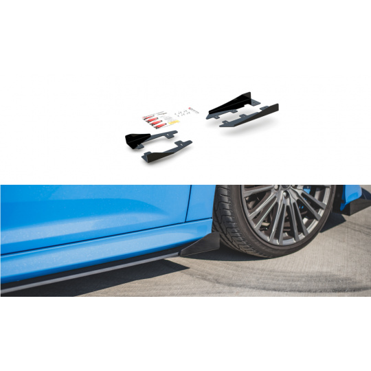 Maxton Design křidélka bočních difuzorů pro Ford Focus RS Mk3, černý lesklý plast ABS