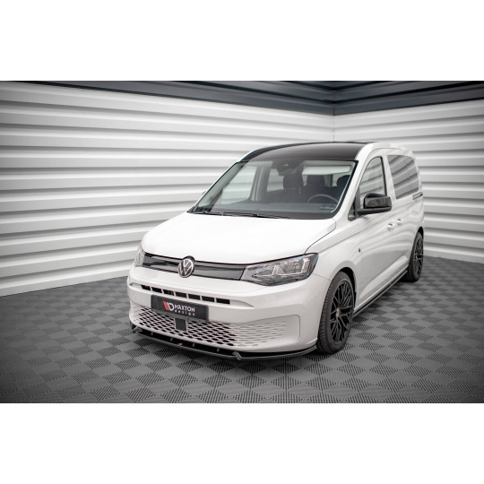 Maxton Design spoiler pod přední nárazník ver.2 pro Volkswagen Caddy Mk5, černý lesklý plast ABS