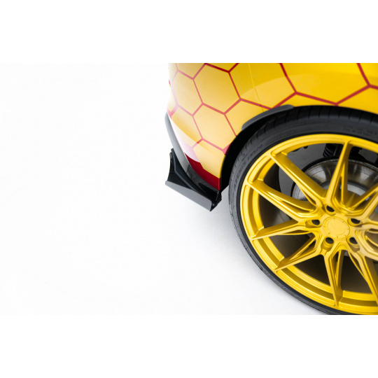Maxton Design "Racing durability" difuzory pod zad. nárazník s křidélky pro Volkswagen Golf GTI Mk8, plast ABS bez povrchové úpravy, Clubsport, s červenou linkou
