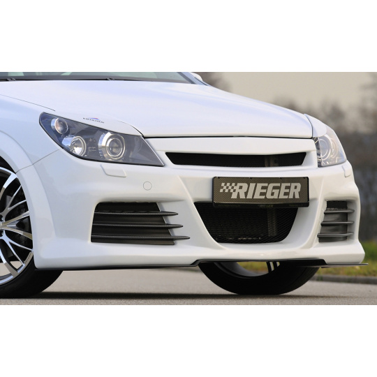 Rieger přední nárazník pro Opel Astra H vč. GTC, Twin-Top 3-dvéř., 5-dvéř., caravan, hatchback, kabriolet, plast ABS bez povrchové úpravy, s malým výřezem pro ostřikovače předních světlometů Rieger přední nárazník pro Opel Astra H vč. GTC, Twin-Top 3-dvéř., 5-dvéř., caravan, hatchback, kabriolet, plast ABS bez povrchové úpravy, s malým výřezem pro ostřikovače předních světlometů