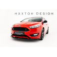 Maxton Design spoiler pod přední nárazník ver.3 pro Ford Focus ST-Line Mk3 Facelift, černý lesklý plast ABS