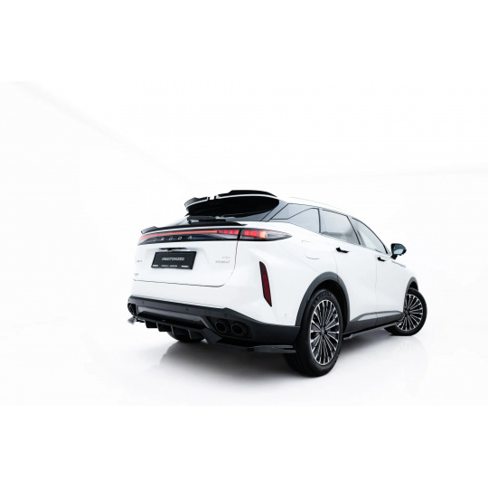 Maxton Design spoiler pod zadní nárazník s žebrováním pro Omoda 9 Mk1, černý lesklý plast ABS