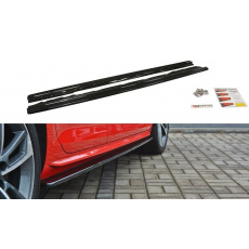 Maxton Design difuzory pod boční prahy pro Audi S4 B9, černý lesklý plast ABS