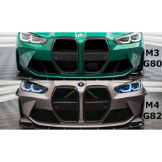 Maxton Design sportovní maska chladiče pro BMW M3 G80, karbon, pro vozy bez ACC (Adaptive Cruise Control = adaptivní tempomat)