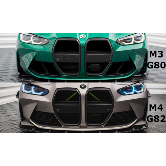 Maxton Design sportovní maska chladiče pro BMW M3 G80, karbon, pro vozy bez ACC (Adaptive Cruise Control = adaptivní tempomat)