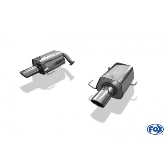 Fox Sportauspuff koncový tlumič výfuku s koncovkou 115x85 Typ 44 na obou stranách pro Subaru Legacy BL 2003-2009 s motorem 2.0, 2.0 D, 2.5, 3.0, Limousine
