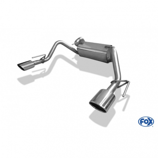 Fox Sportauspuff koncový tlumič výfuku s koncovkou 115x85 Typ 32 na obou stranách pro Opel Astra J 2009- s motorem 1.4 Turbo, Limousine