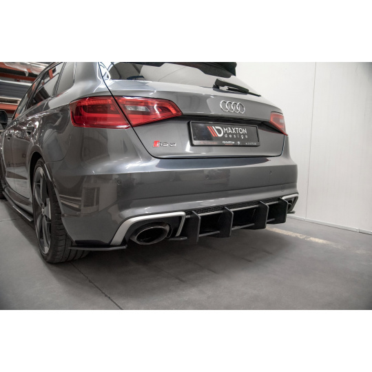 Maxton Design "Racing durability" zadní difuzor ver.2 pro Audi RS3 8V, plast ABS bez povrchové úpravy, s černou a červenou linkou