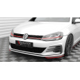 Maxton Design spoiler pod přední nárazník pro Volkswagen Golf GTI Mk7 Facelift, červený lesklý plast ABS