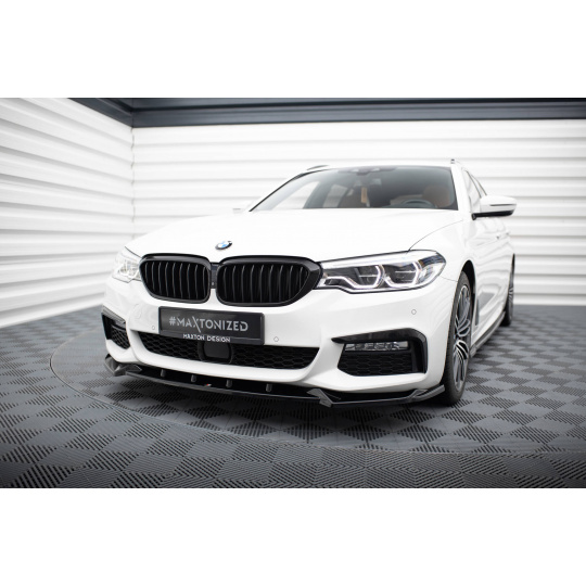 Maxton Design spoiler pod přední nárazník ver.4 pro BMW řada 5 G30, G31, černý lesklý plast ABS, M-pack