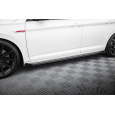 Maxton Design "Street Pro" difuzory pod boční prahy s křidélky pro Volkswagen Jetta Mk7 GLI, černý lesklý plast ABS, s černou a červenou linkou