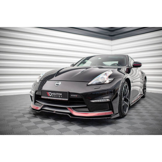 Maxton Design spoiler pod přední nárazník ver.3 pro Nissan 370Z Nismo, černý lesklý plast ABS