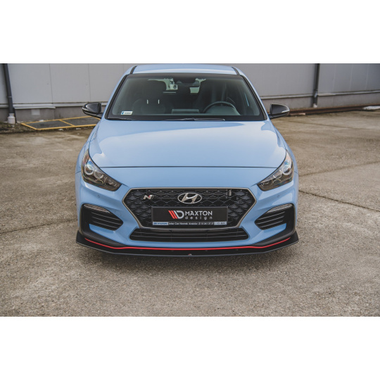Maxton Design "Racing durability" spoiler pod přední nárazník pro Hyundai i30 N Mk3, plast ABS bez povrchové úpravy, s červenou linkou Maxton Design "Racing durability" spoiler pod přední nárazník pro Hyundai i30 N Mk3, plast ABS bez povrchové úpravy, s červenou linkou