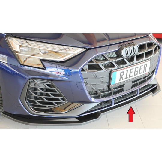 Rieger lipa pod přední nárazník pro Audi A3 GY 5-dvéř. (sportback), 06/24-, plast ABS bez povrchové úpravy
