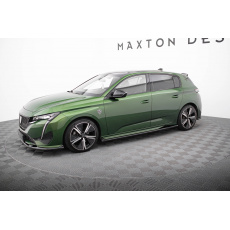 Maxton Design difuzory pod boční prahy pro Peugeot 308 Mk3, černý lesklý plast ABS, Hatchback