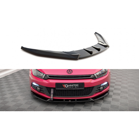 Maxton Design spoiler pod přední nárazník ver.3 pro Volkswagen Scirocco Mk3, černý lesklý plast ABS