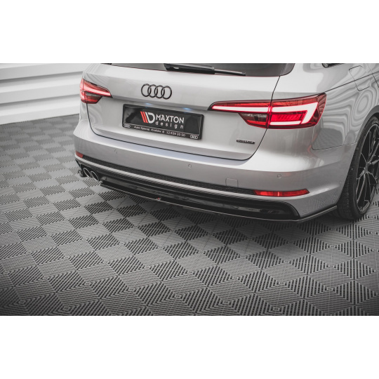 Maxton Design boční difuzory pod zadní nárazník ver.2 pro Audi A4 B9, černý lesklý plast ABS, S-Line