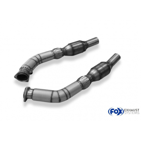 Fox Sportauspuff downpipe se sportovním katalyzátorem HJS pro Audi RS4 B7 s motorem 4.2 Fox Sportauspuff downpipe se sportovním katalyzátorem HJS pro Audi RS4 B7 s motorem 4.2