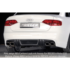 Rieger spoiler pod zadní nárazník pro Audi A4 B8, B81 avant, sedan před faceliftem r.v. 11/07-12/11, plast ABS bez povrchové úpravy, S-Line, pro dvojitou koncovku vlevo Rieger spoiler pod zadní nárazník pro Audi A4 B8, B81 avant, sedan před faceliftem r.v. 11/07-12/11, plast ABS bez povrchové úpravy, S-Line, pro dvojitou koncovku vlevo