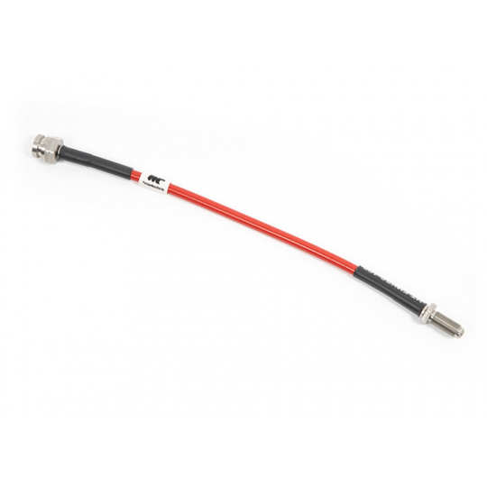 Forge Motorsport sada opletených brzdových hadic pro Hyundai i20N, barva potahu: červená