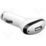 Automobilový napájecí zdroj 5V/1x1A USB bílý