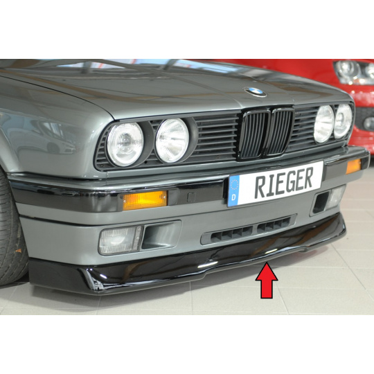 Rieger spoiler pod přední nárazník (GBL-38011) pro BMW řada 3 E30 kabriolet, plast ABS lakovaný do černé lesklé barvy Rieger spoiler pod přední nárazník (GBL-38011) pro BMW řada 3 E30 kabriolet, plast ABS lakovaný do černé lesklé barvy