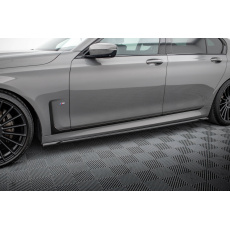 Maxton Design difuzory pod boční prahy ver.2 pro BMW řada 7 G11 Facelift M-Pack, černý lesklý plast ABS
