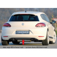 Rieger zadní nárazník pro Volkswagen Scirocco 3 13 2-dvéř., plast ABS lakovaný do černé lesklé barvy