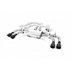 Milltek Sport Front Pipe-back s klapkami pro Alfa Romeo Giulia Quadrifoglio 2.9 V6 Bi-Turbo (bez OPF/GPF) 2017-2024, typ koncovek: GT-100 černé