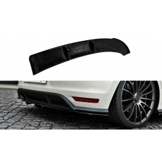 Maxton Design spoiler pod zadní nárazník pro Volkswagen Polo GTI Mk5 Facelift, černý lesklý plast ABS, s žebrováním