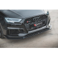 Maxton Design spoiler pod přední nárazník ver.3 pro Audi RS3 8V Facelift, černý lesklý plast ABS