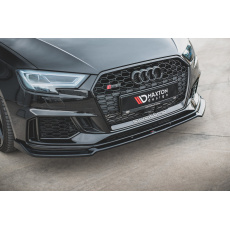 Maxton Design spoiler pod přední nárazník ver.3 pro Audi RS3 8V Facelift, černý lesklý plast ABS
