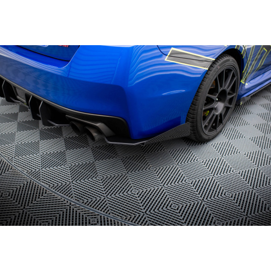 Maxton Design "Street Pro" boční difuzory pod zadní nárazník s křidélky pro Subaru Wrx STI Mk1, STI Mk1 Facelift, plast ABS bez povrchové úpravy, s červenou linkou