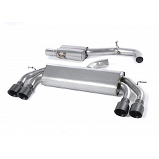 Milltek Sport výfukový systém cat-back Race system s rezonátorem (tišší) bez klapek pro Volkswagen Golf MK7 R 2.0 TSI 300PS (ECE schválení, 76.2mm vedení) 2014-2016, typ koncovek: GT-100 černé