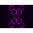 Kompletní LED hexagonové svítidlo růžové, rozměr: 9 elementů 246 x 386 cm tvar X