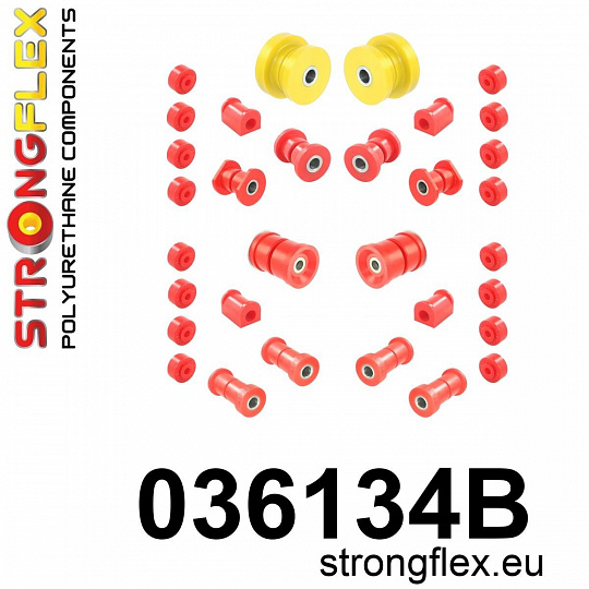 036134B: Strongflex Kompletní sada polyuretanových silentbloků pro zavěšení 036134B: Strongflex Kompletní sada polyuretanových silentbloků pro zavěšení