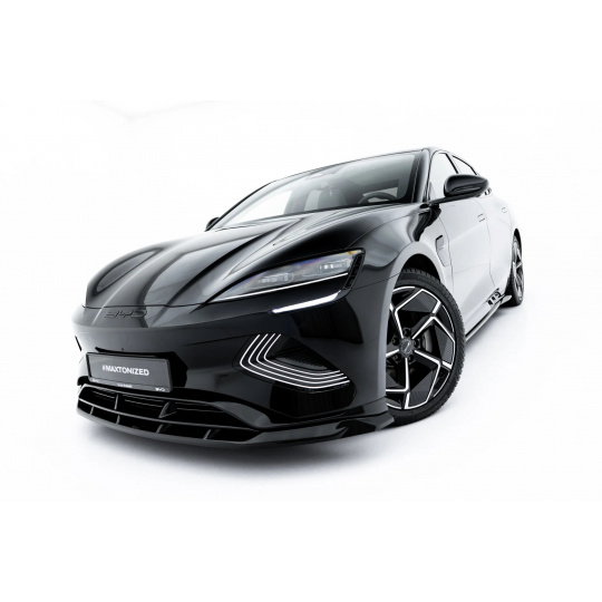 Maxton Design spoiler pod přední nárazník pro BYD Seal Mk1, černý lesklý plast ABS