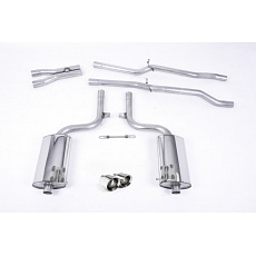 Milltek Sport výfukový systém cat-back bez rezonátoru (hlasitější) pro Audi S4 4.2 V8 quattro B6 Sedan/Avant/Cabriolet 2003-2005, 100mm leštěné koncovky Jet