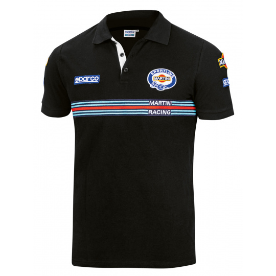 Sparco polokošile s pruhem Martini Racing, barva: černá, velikost: XXL