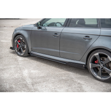 Maxton Design "Racing durability" difuzory pod boční prahy s křidélky pro Audi RS3 8V, plast ABS bez povrchové úpravy, s červenou linkou