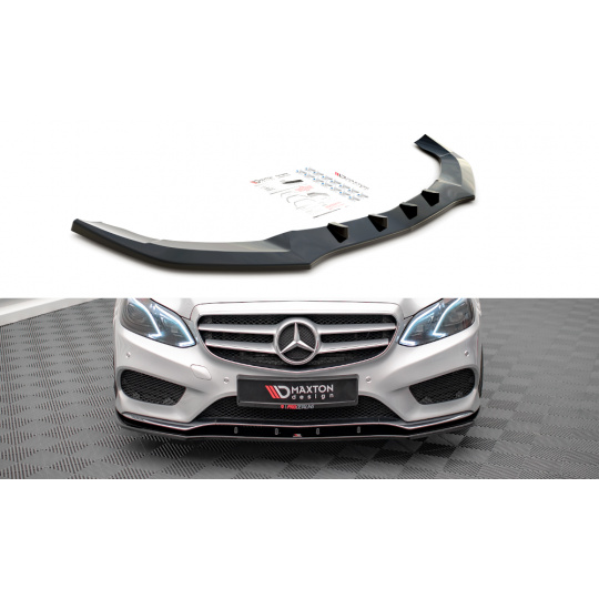 Maxton Design spoiler pod přední nárazník pro Mercedes třída E W212 Facelift/AMG- Line/Sedan, černý lesklý plast ABS