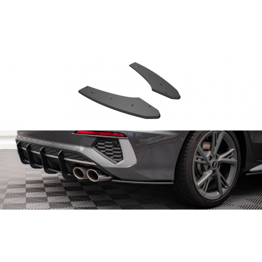 Maxton Design "Street Pro" boční difuzory pod zadní nárazník pro Audi S3 8Y Sedan, plast ABS bez povrchové úpravy