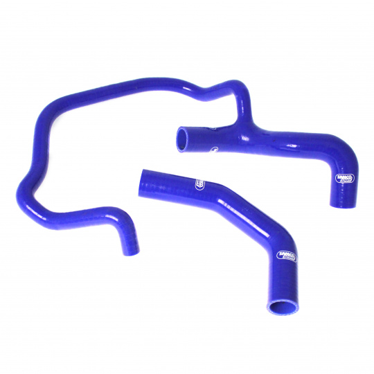 Samco Sport 2-dílná sada silikonových hadic pro vedení chladicí kapaliny pro Ford Fiesta XR2 Mk2 01/1986 - 1989 late single spout water pump, barva: modrá