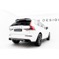Maxton Design středový spoiler pod zadní nárazník s žebrováním pro Volvo XC60 Mk 2, černý lesklý plast ABS